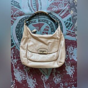 Coach Cream Leather Shoulder Bag with Silver Hardware, GUC